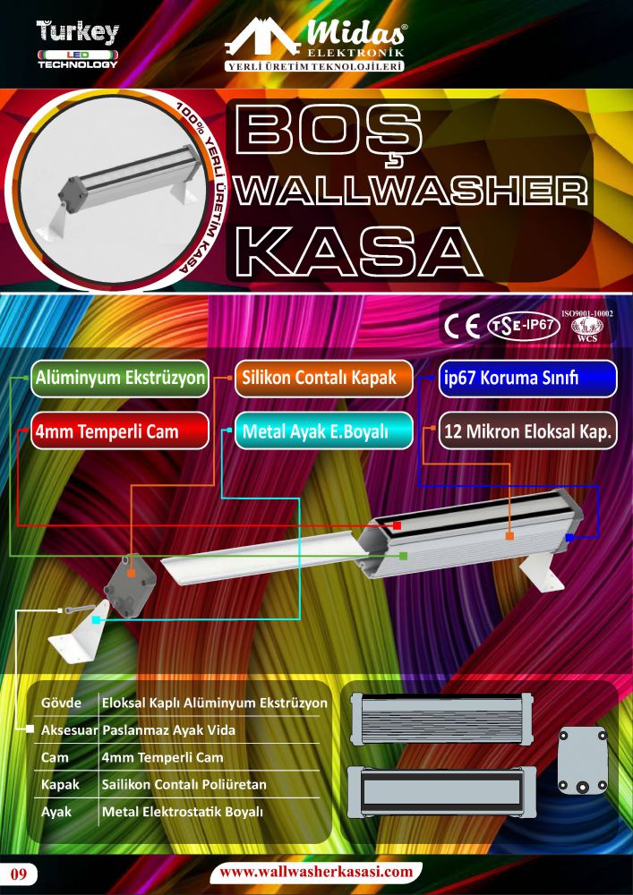 17 cm led wallwasher kasa